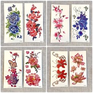Floral Temporary Tattoo Sheets - Beautiful Body Decoration - Choose One